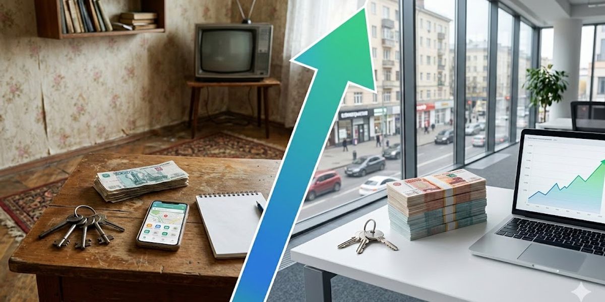 От квартиры к коммерции — рост дохода в 2,5 раза